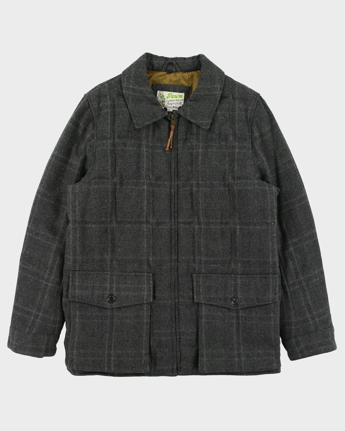 Eddie Bauer Vintage Quilted Down Parka (Charcoal Plaid)